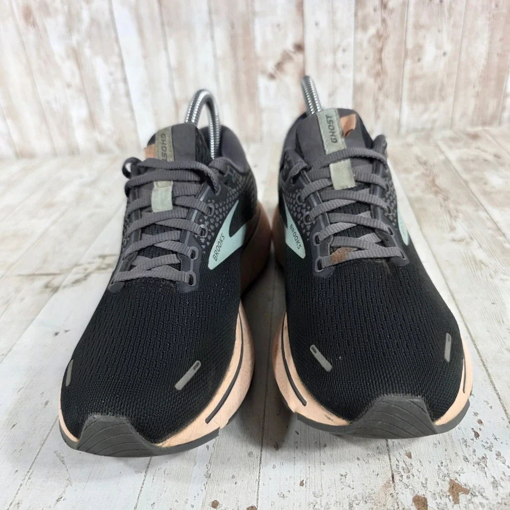 Brooks Ghost 14 Womens Running Shoes Black Peach 1203561B025 Size 7.5 Medium B‎